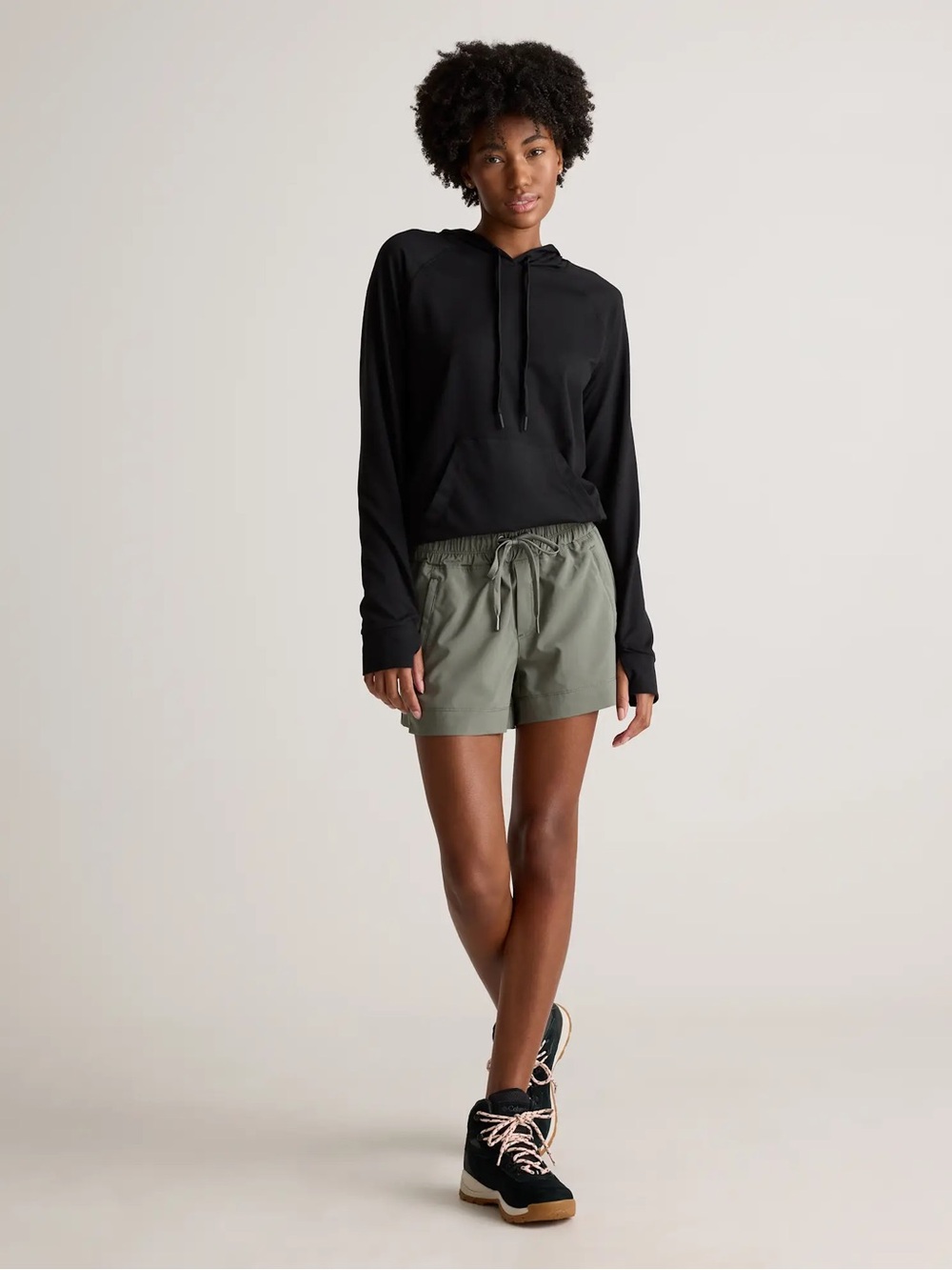 Quince Micro Ripstop Mid-Rise Hike Shorts Heritage Olive